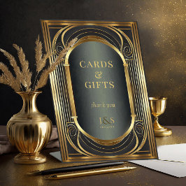 Expositor En L Tarjetas de matrimonio Glam Art Deco DNI1033