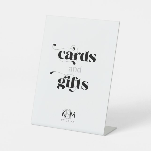 Expositor En L Tarjetas de matrimonio moderno decorativas ID887 (Anverso)