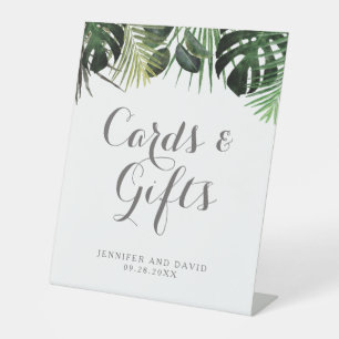 Expositor En L Tarjetas de matrimonio tropical y regalos Rótulo p