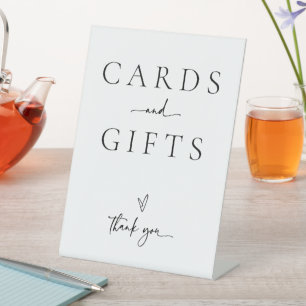 Expositor En L Tarjetas de matrimonio y mesa de regalo Rótulo pea