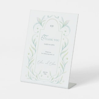Expositor En L Tarjetas de matrimonio y regalos de hojas verdes