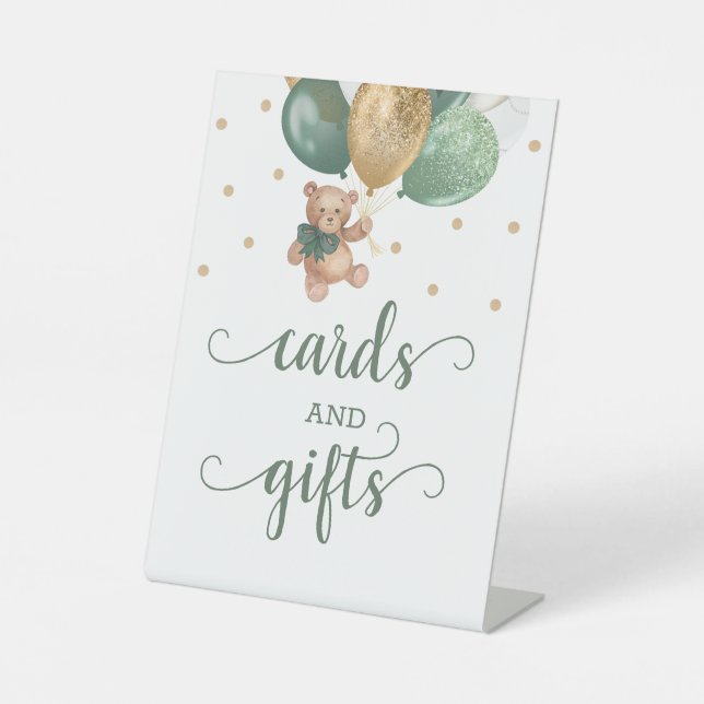 Expositor En L Tarjetas de Oso Teddy y Baby Shower de regalos (Anverso)