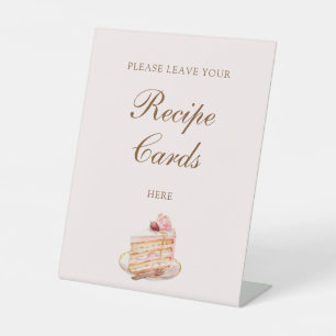 Expositor En L Tarjetas de Recetas de Té Alto Rosa Pastel para De