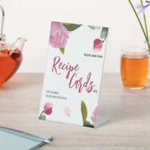 Tarjetas de Recetas para Desayuno Nupcial Multi Fl