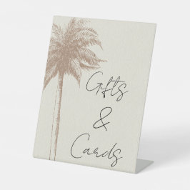 Expositor En L Tarjetas de regalo de boda de playa de palmera mar