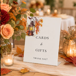 Expositor En L Tarjetas de regalo de boda rústica de otoño naranj