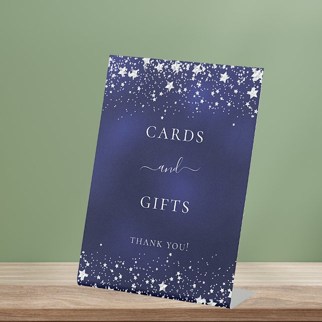 Expositor En L Tarjetas de regalo de estrellas azul marino de pla (Subido por el creador)