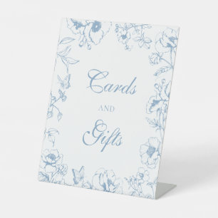 Expositor En L Tarjetas de regalo elegantes de flores azules polv