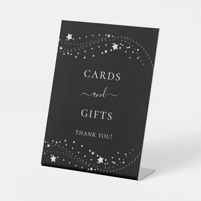 Expositor En L Tarjetas de regalo para fiesta de estrellas de pla (Anverso)