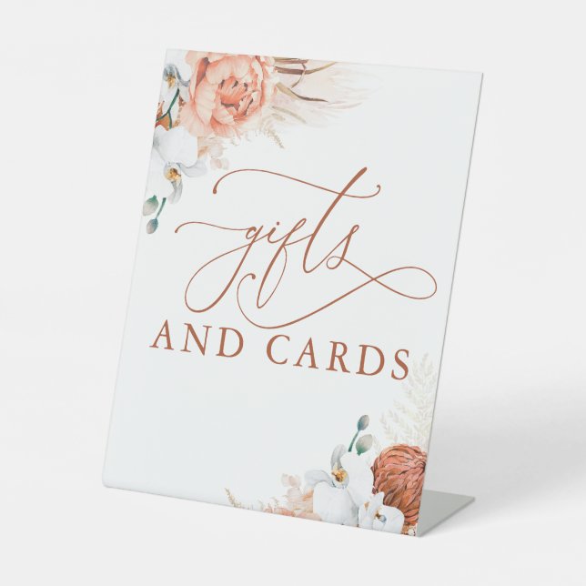 Expositor En L Tarjetas de regalo Terracotta Floral Pampas Grass  (Anverso)