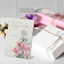 Tarjetas de regalo y letrero de mesa para despedid