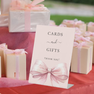Expositor En L Tarjetas de regalos con lazo rosa