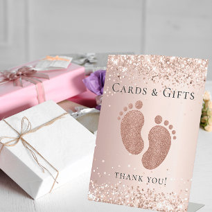 Expositor En L Tarjetas de regalos con pies de bebé con brillo do