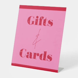 Expositor En L Tarjetas de regalos de cumpleaños rosadas y rojas