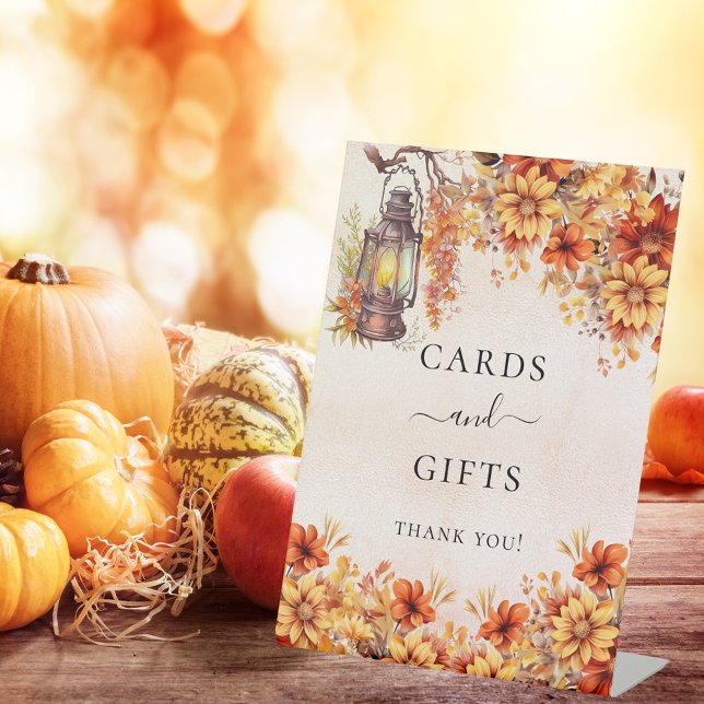 Expositor En L Tarjetas de regalos de flores de otoño naranja (Subido por el creador)