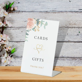 Expositor En L Tarjetas de regalos de verde eucalipto floral rosa