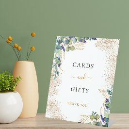 Expositor En L Tarjetas de regalos elegantes de eucalipto