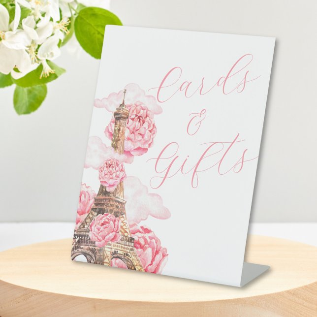 Expositor En L Tarjetas de Torre Eiffel Floral Rosa Regalos Ducha (Subido por el creador)