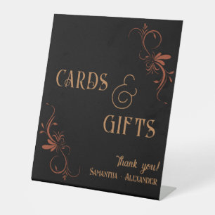 Expositor En L Tarjetas góticas de cobre y regalos Boda de Whimsi