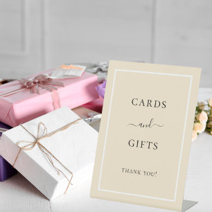 Expositor En L Tarjetas regalos dorados fiesta beige crema