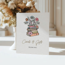 Tarjetas y mesa de regalos de capítulo de libro fl