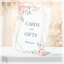 Expositor En L Tarjetas y regalos | Boda Floral rosa Rubor