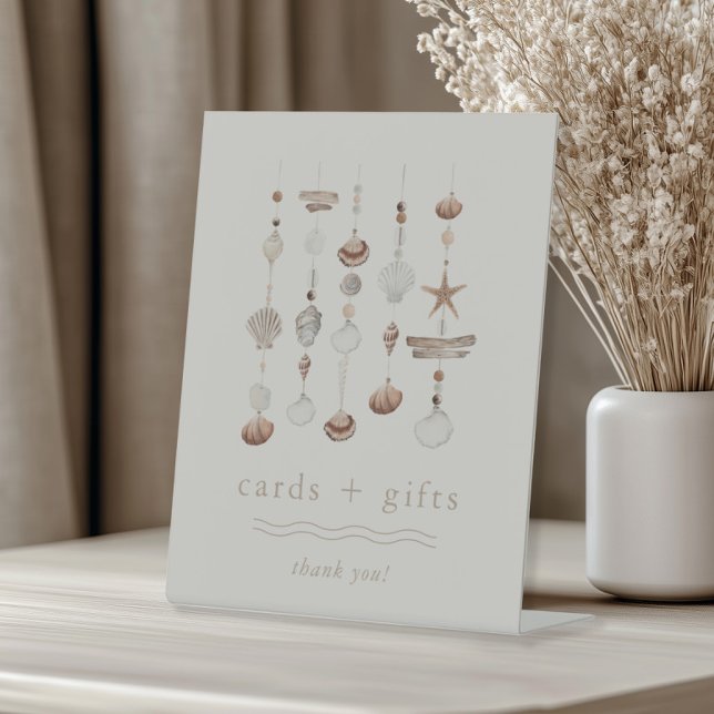 Expositor En L Tarjetas y regalos Boho Beach Baby Shower (Zazzle Cards and Gifts Boho Beach Baby Shower Pedestal Sign)