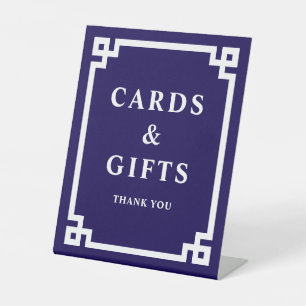 Expositor En L Tarjetas y regalos con borde de llave griega negri