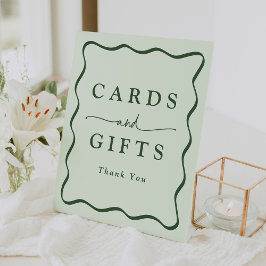 Expositor En L Tarjetas y regalos con marco ondulado verde modern