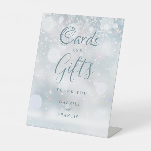 Expositor En L Tarjetas y regalos copos de nieve de invierno (Anverso)