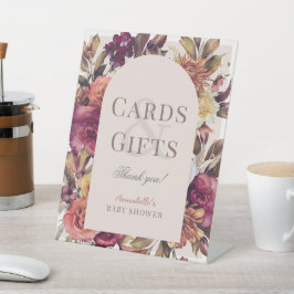 Expositor En L Tarjetas y regalos de Baby Shower rosados del Arco