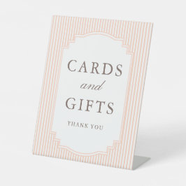 Expositor En L Tarjetas y regalos de boda a rayas de durazno past