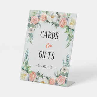 Expositor En L Tarjetas y regalos de boda acuarela Floral
