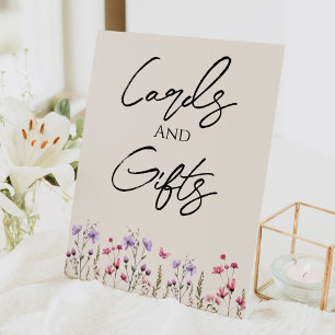 Expositor En L Tarjetas y regalos de boda Beige de flores silvest