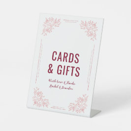 Expositor En L Tarjetas y regalos de boda botánicos de Borgoña