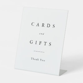 Expositor En L Tarjetas y regalos de boda con tipografía elegante
