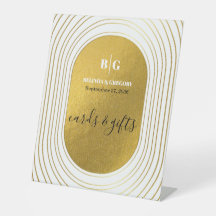 Tarjetas y regalos de boda de Arco Moderno Blanco