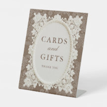 Tarjetas y regalos de boda de encaje de marfil mar