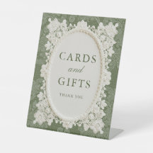 Tarjetas y regalos de boda de encaje de marfil ver