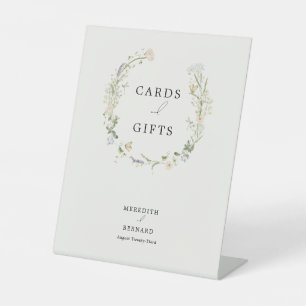 Expositor En L Tarjetas y regalos de boda de flores silvestres rú