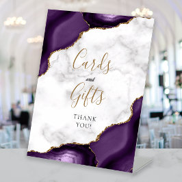 Expositor En L Tarjetas y regalos de boda de mármol púrpura ágata