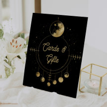 Tarjetas y regalos de boda Luna de Oro Negro Celes