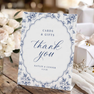 Expositor En L Tarjetas y regalos de boda ovalados Vintage Navy B