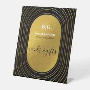 Expositor En L Tarjetas y regalos de boda para Arco Moderno Negro