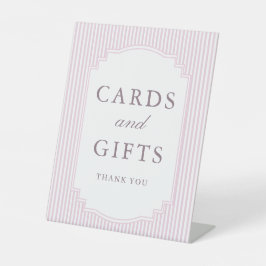 Expositor En L Tarjetas y regalos de boda rayados de lavanda past