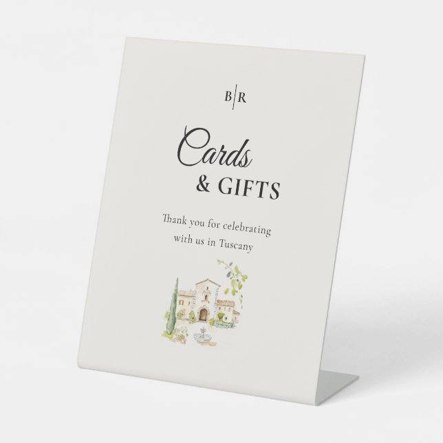Expositor En L Tarjetas y regalos de boda toscanos (Anverso)