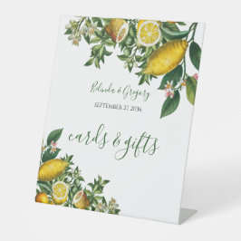 Expositor En L Tarjetas y regalos de bodas de limón amarillo rúst