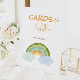 Expositor En L Tarjetas y regalos de ducha de dinosaurios arcoíri