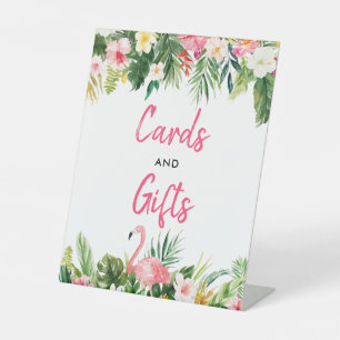 Expositor En L Tarjetas y regalos de ducha de novias Flamingo Tro