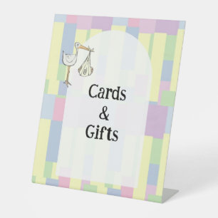 Expositor En L Tarjetas y regalos de entrega de cigüeña con cubis